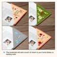 thumbnail image 4 of Uxcell Embroidered Corner Bookmark Cute Flower Stitched Triangle Book Page Mark for Book Lover Teacher Green Letter B, 4 of 6