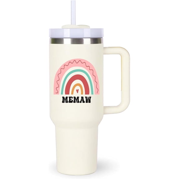 40oz Memaw Tumbler with Handle.Memaw Cup Tumblers.40oz Birthday Mothers Day Christmas Cups Tumbler gifts for Memaw.Memaw Gift Ideas for Grandma.