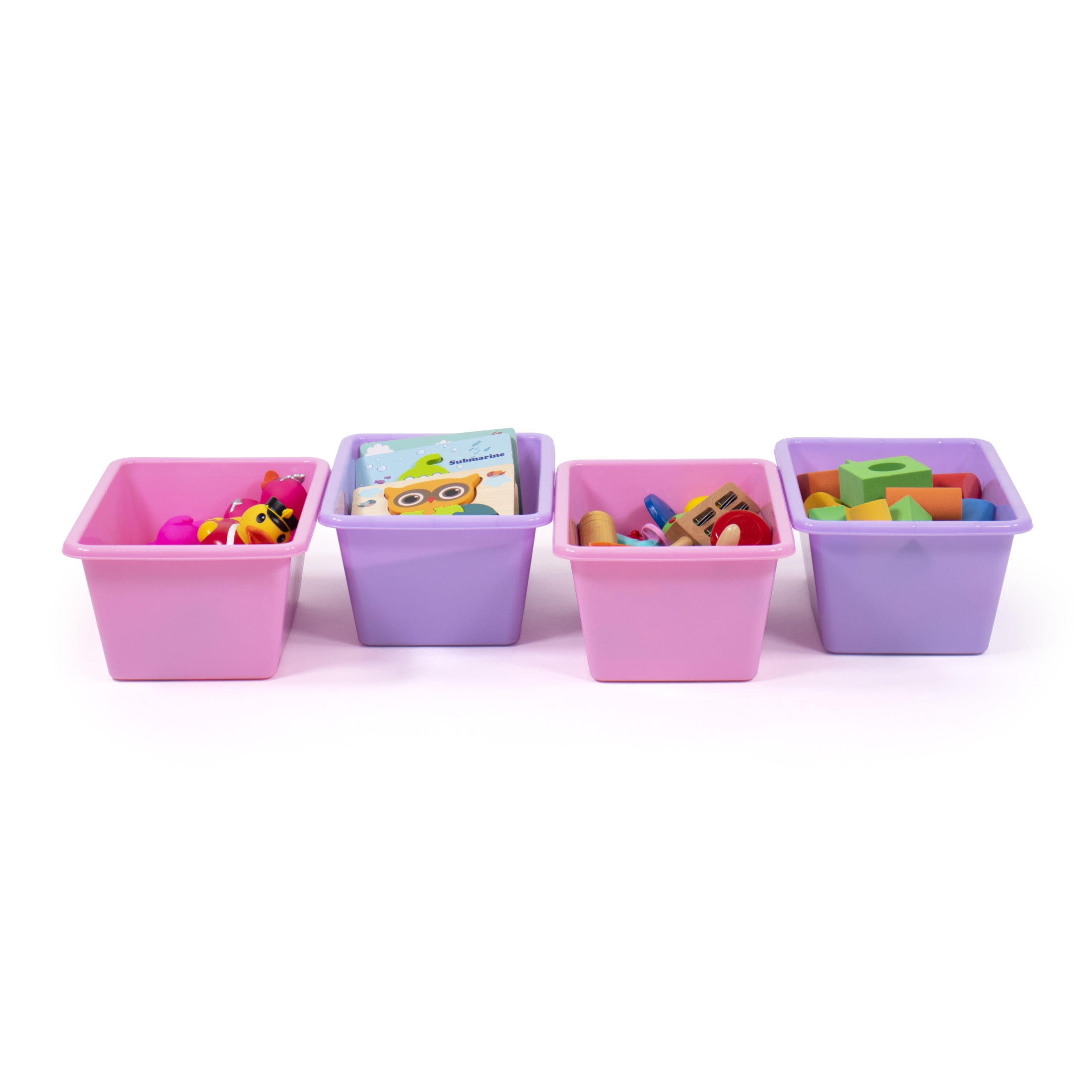 Humble Crew Standard Plastic Storage Bins, Set of 4, Pink/Purple