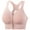 Pink, variant on Nfurl Womens Front Closure Sports Bras no Wire Zip Front Racerback Sport Bra for Women High Impact Gym Workout Crop Top Supportive Yoga Bras Navy XL