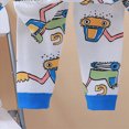thumbnail image 5 of NOLDARES Toddler Baby Boy Clothes Print Long Sleeve Sweatshirt Tops Pants Set 2pcs Fall Winter Outfits Casual Clothing(White,3-4 Y), 5 of 7
