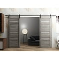 thumbnail image 3 of Sturdy Barn Door 36 x 84 inches | Lucia 2166 Matte Black Clear Glass | Stainless Steel 6.6FT Rail Hangers Heavy Set | Solid Panel Interior Doors, 3 of 6