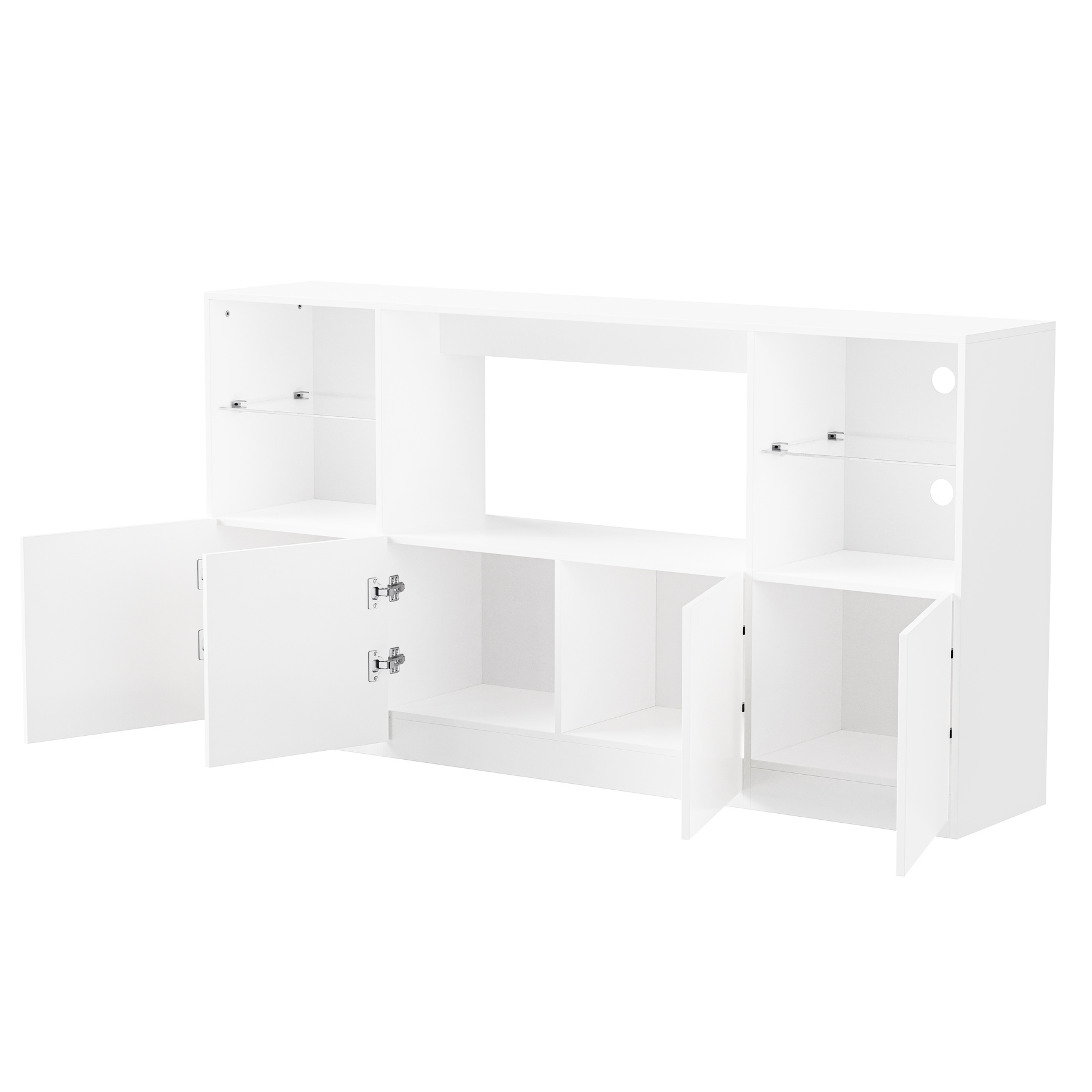 Stylish TV Stand with Shimmering LED Lights, Cable Organization - For TVs up to 75