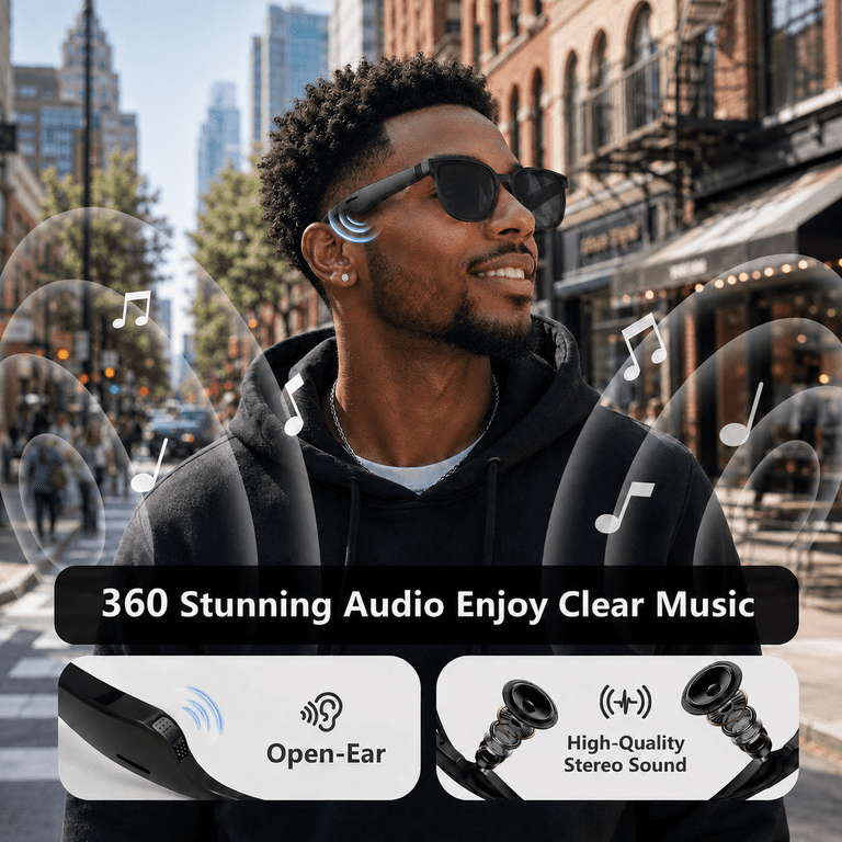 DTIRD Bluetooth Glasses for Men & Women with Open-Ear Speaker photo 2