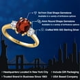 thumbnail image 2 of Gem Stone King 18K Yellow Gold Plated Silver Red Garnet and White Created Sapphire Engagement Ring for Women | 2.63 Cttw | Oval 9X7MM | Gemstone January Birthstone | Size 9, 2 of 6