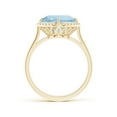 thumbnail image 2 of ANGARA Natural Claw-Set Cushion 2.7 ct Aquamarine Engagement Ring with Halo in 14K Yellow Gold for Women (Size-9mm) | March Birthstone, Anniversary, Jewelry Gift for Women | Natural Aquamarine Ring, 2 of 9