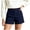Navy women's high waisted shorts with pockets a1, variant on Cagogo Women's High Waisted Shorts with Pockets Solid Casual Regular Fit Summer Shorts Beach Lounge Trousers Fashion Clothes, White XL