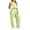143#Light Green, variant on Womens Summer 2 Piece Outfits Sleeveless Top Wide Leg Pants Matching Sets Vacation Beach Travel Outfits Light Green L