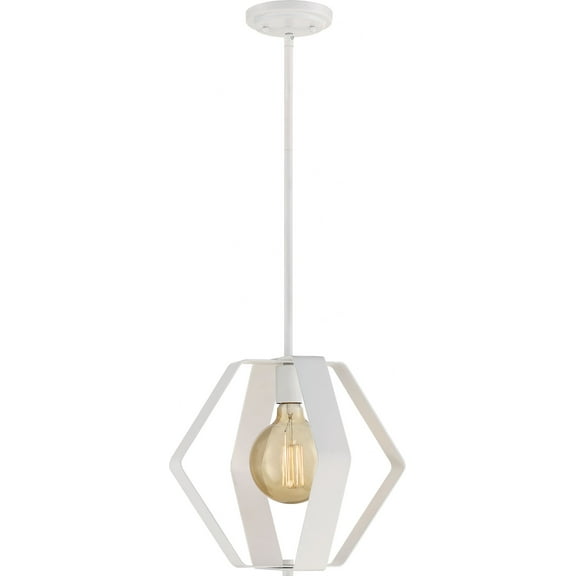 60/6396-Nuvo Lighting-Zen-1 Light Pendant-14.13 Inches Wide by 14.13 Inches High-White Finish