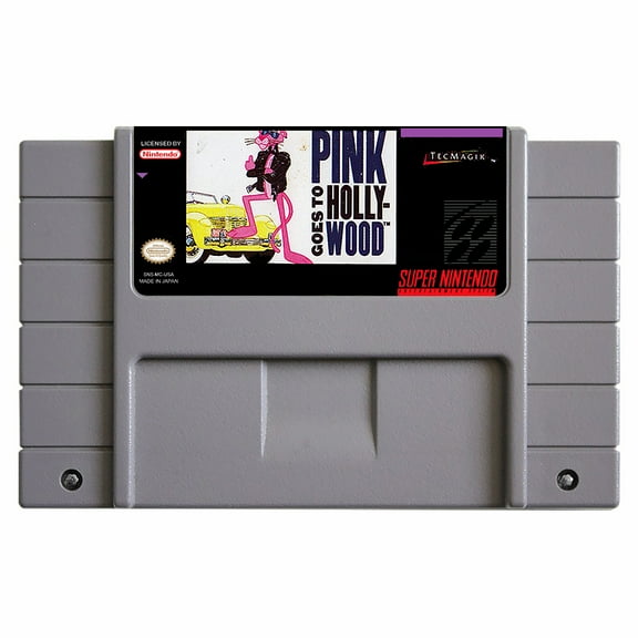 SNES Games Cartridge Pink Goes to Hollywood