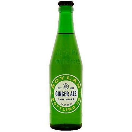 Boylan Bottling Pure Cane Sugar Soda Pop, Ginger Ale, 12 oz Glass Bottles (Pack of 12)