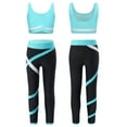 thumbnail image 5 of Sxiwei Kids Girls Sport Tank Top Bra with Leggings Set Athletic Gymnastics Dance Outfits Yoga Gym Blue Green 6, 5 of 6