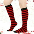 thumbnail image 2 of TIEVOSA Ladies Striped Calf Socks Christmas Socks Ladies and Knee Socks Striped Socks Socks Performance Socks（ Red）, 2 of 4
