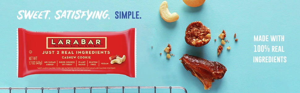 Larabar Cashew Cookie, Gluten Free Vegan Fruit & Nut Bars, 1.7 oz, 18 ct