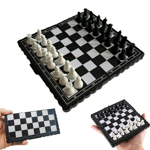 1 Ensemble de Mini Échecs de Voyage avec Échiquier Pliant 5 Pouces Format Paume Portable Magnétique Échecs Internationaux Enfants Adultes 2 Joueurs Jeu Éducatif d'Échecs