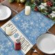thumbnail image 2 of Artoid Modo de copos de nieve azul Camino de mesa de temporada de invierno de vacaciones de cocina comedor almuerzo Decoración de mesa para el hogar del partido 13x72 pulgadas, 2 of 2