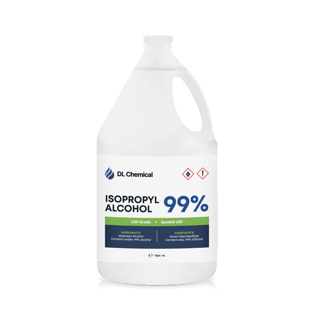 DL Chemical Alcool Isopropylique Qualité USP 99 % – Pichet de 4 L / Solvant de Haute Pureté, Nettoyant pour Appareils Électroniques et Dégraissant Industriel