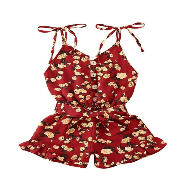 EIMELI Summer Leopard Print Infant Baby Girls Cotton Rompers Overalls Sleeveless Button Jumpsuits Outfits Kids Clothes Coffee 1-2 Years