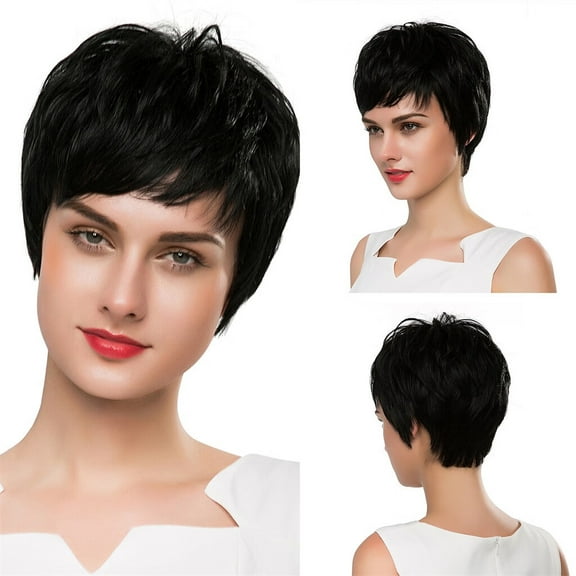 DOPI Fashion Wig Rose Wigs Net Short Sexy Party Black Synthetic Women wig