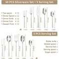 thumbnail image 2 of 65-Piece Silverware Set with Serving Utensils, Forged Flatware Set Cutlery Set Premium Stainless Steel, Service for 12, for Home, Wedding, Party, Mirror Polished and Dishwasher Safe, 2 of 9