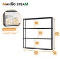 thumbnail image 6 of Mango Steam Wall-Mounted Steel Shelving Unit - 36 H x 36 W x 6 D Inches- Black - for Kitchen, Storage, or Display Use., 6 of 7