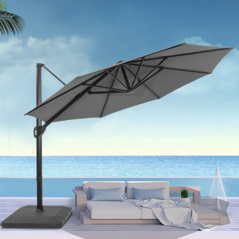 backyard patio umbrella Treasure Garden 8x10 Foot Rectangular Crank Lift Auto Tilt Umbrella