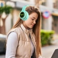 thumbnail image 5 of LED Bluetooth Headphones, Wireless Headphones Over Ear, Wireless Headset with Microphone, Black with Gold Accents, Comfortable Design, 5 of 5
