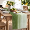 thumbnail image 2 of Table Runner 72 Inches Long for Kitchen Dining, Sage Green Ombre Dresser Scarf Farmhouse, Dining Table Decorations for Wedding/Parties, Modern Abstract Art Ocean Oil Painting 14 x 72 In, 2 of 9
