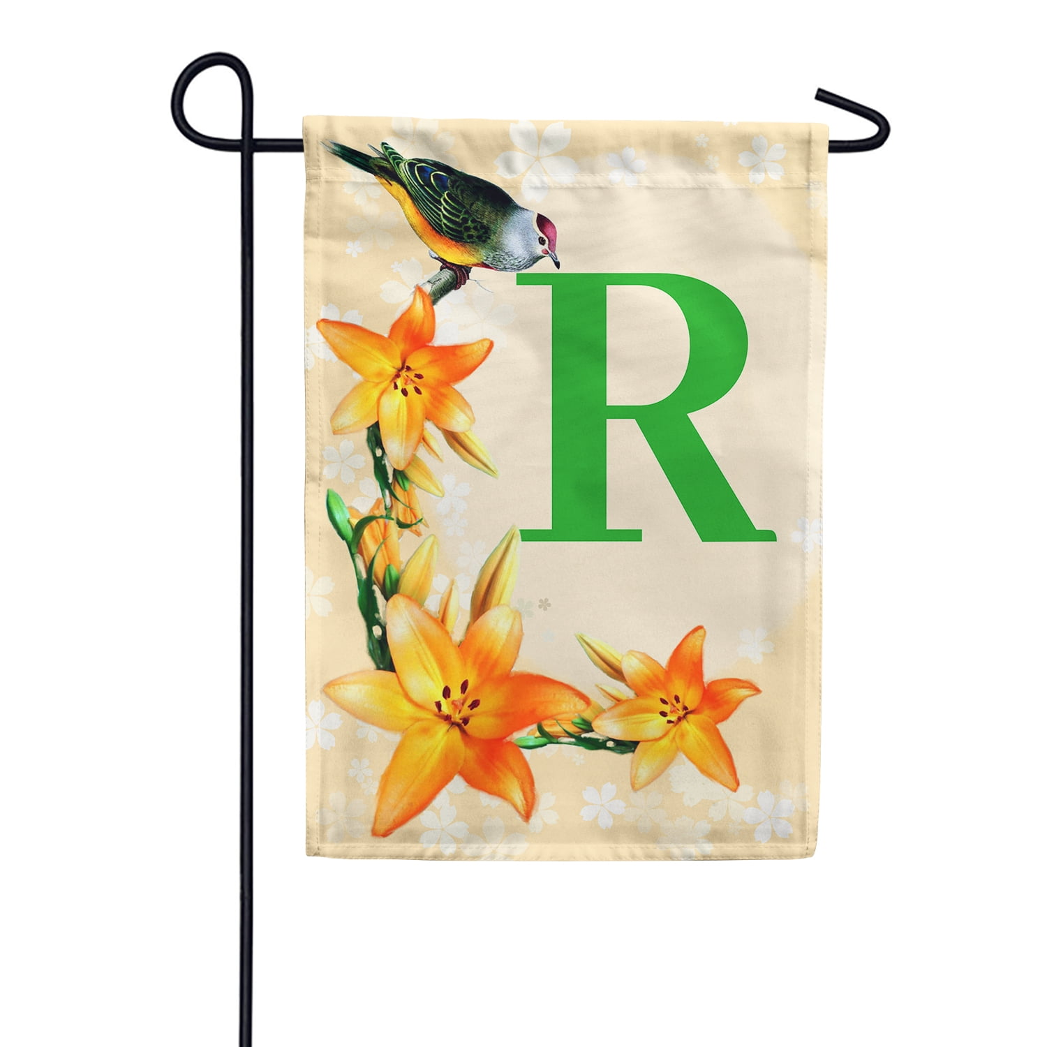 America Forever Spring Monogram Garden Flag Letter R 12.5 x 18 inches ...