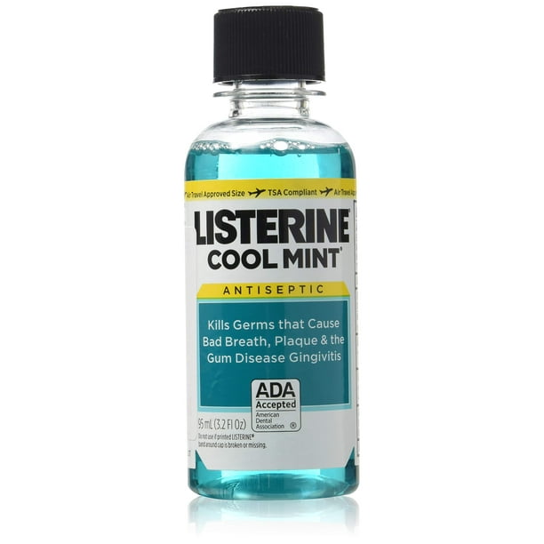 Listerine Cool Mint Zero Alcohol Mouthwash, 3.2 oz (Pack of 3