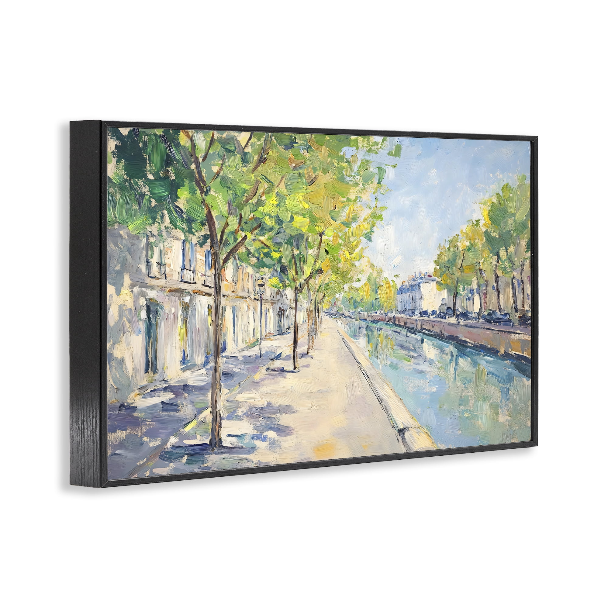Stupell Industries Montrouge Canal Promenade Black Framed Giclee Art, design by Creative Studio
