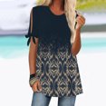 thumbnail image 5 of Ganfancp Women Summer Half Sleeve Round-Neck Pullover Solid Color Casual Blouse Tops, Sizes S-2XL, 5 of 5