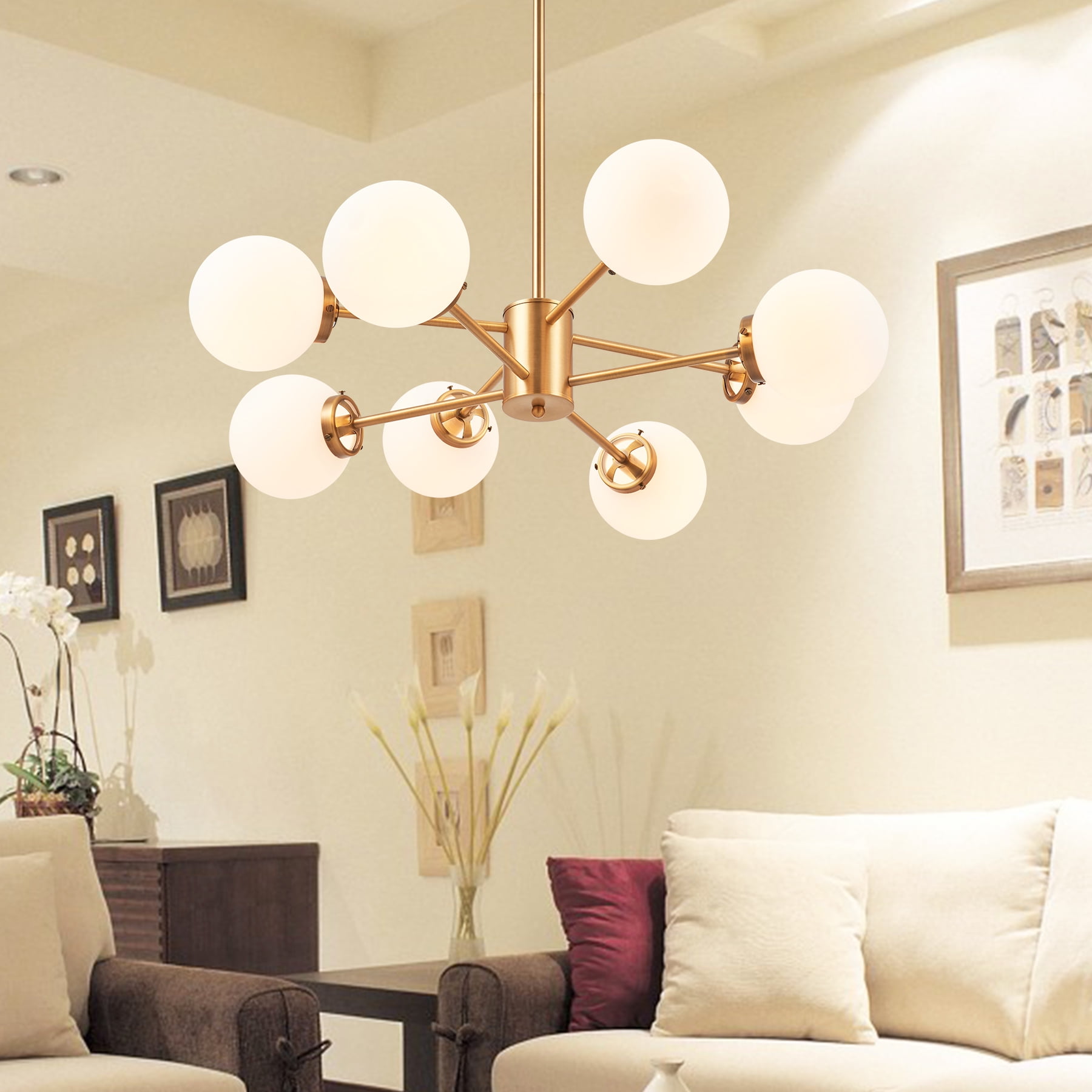 white sputnik ceiling light