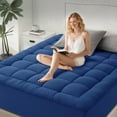 thumbnail image 4 of WQSPRING King Mattress Topper, Extra Thick King Size Mattress Pad King Mattress Protector for Back Pain，Navy Blue Mattress Topper King with Deep Pocket Mattress Cover King Size Bed Topper, 4 of 10