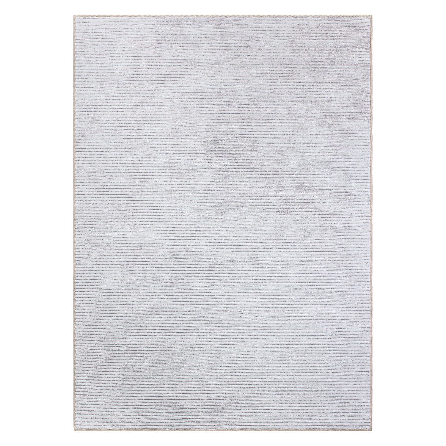 World Rug Gallery Contemporary Distressed Stripe Machine Washable 5'x7' Ivory Area Rug