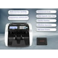 thumbnail image 3 of Large Money Counter Machine, USD/EUR/GBP/CAD Counterfeit Bill Detector with LCD Display, Advanced Detection, 300 Bill Capacity, 1000 Notes per Min, Total Value, Batch Function + More, 3 of 5