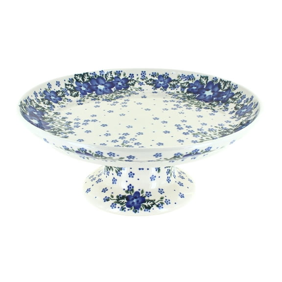 Blue Rose Polish Pottery Melanie Cake Plate