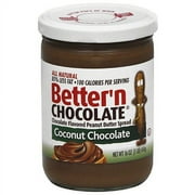 Better'n Chocolate Coconut Chocolate Flavored Peanut Butter Spread, 16 oz, (Pack of 6)