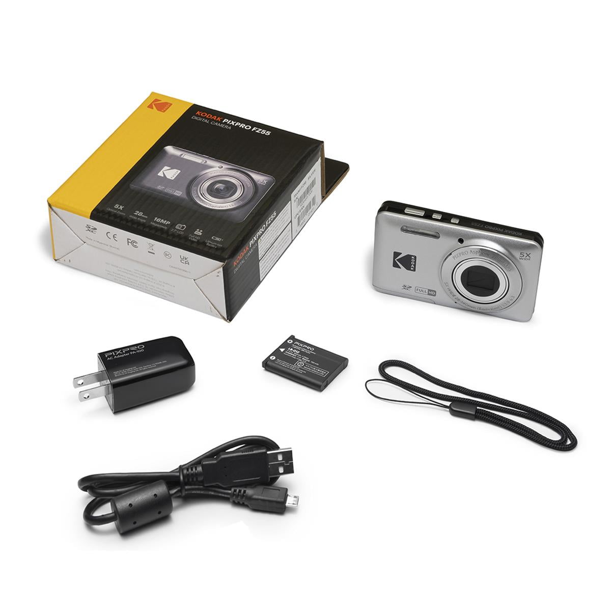 Kodak PIXPRO FZ55 Friendly Zoom Digital Camera, Silver