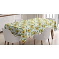 thumbnail image 1 of Fruits Tablecloth, Sliced Avocado and Lemon with Leaves Harvest Season, Rectangle Satin Table Cover Accent for Dining Room and Kitchen, 60" X 90", Multicolor, by Ambesonne, 1 of 2