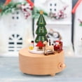 thumbnail image 2 of Christmas Music Box Rotatable Wood Musical Box for Party Ornament Kids, 2 of 7