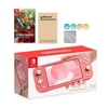 Nintendo Switch Lite Coral with Hyrule Warriors: Age of Calamity and Mytrix Accessories NS Game Disc Bundle Best Holiday Gift