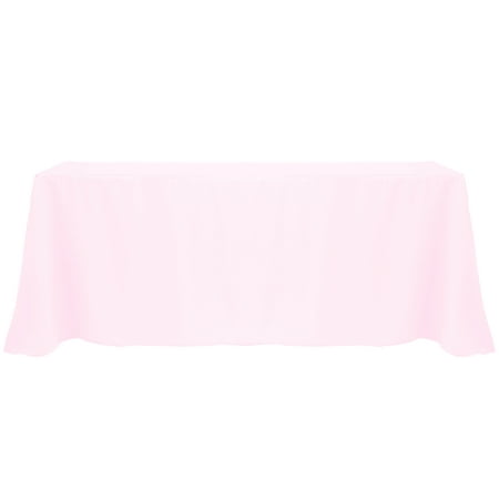 

Ultimate Textile (2 Pack) 108 x 132-Inch Rectangular Polyester Linen Tablecloth with Rounded Corners - for Wedding Restaurant or Banquet use Blush Ice Pink