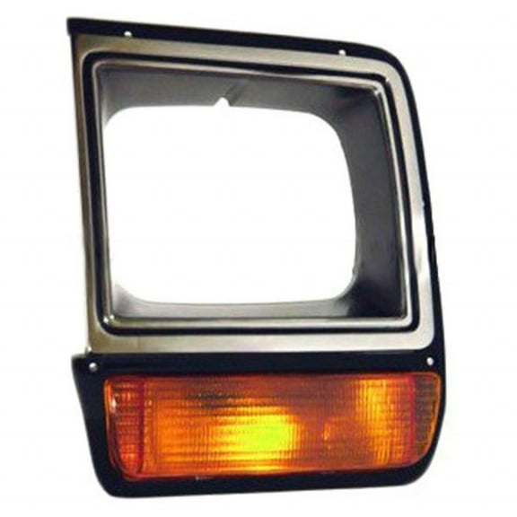 For Dodge D150/D250/D350 1986-1990 Driver Side Headlight Bezel | Chrome/Black | w/ Single Rectangular Headlight | CH2512135 | 4249813
