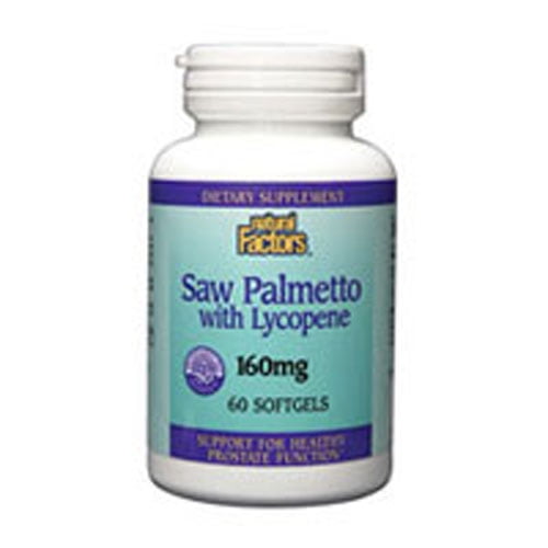 Natural Factors Saw Palmetto Extract, 160 mg, Lycopene 60 Softgels
