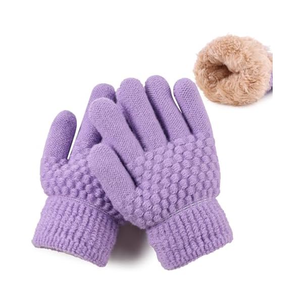 wonima44 JANGANNSA Cold Weather Kids Gloves Warm Knitted Children Magic Glove With Fleece Lining Winter Gloves For Boys Girls