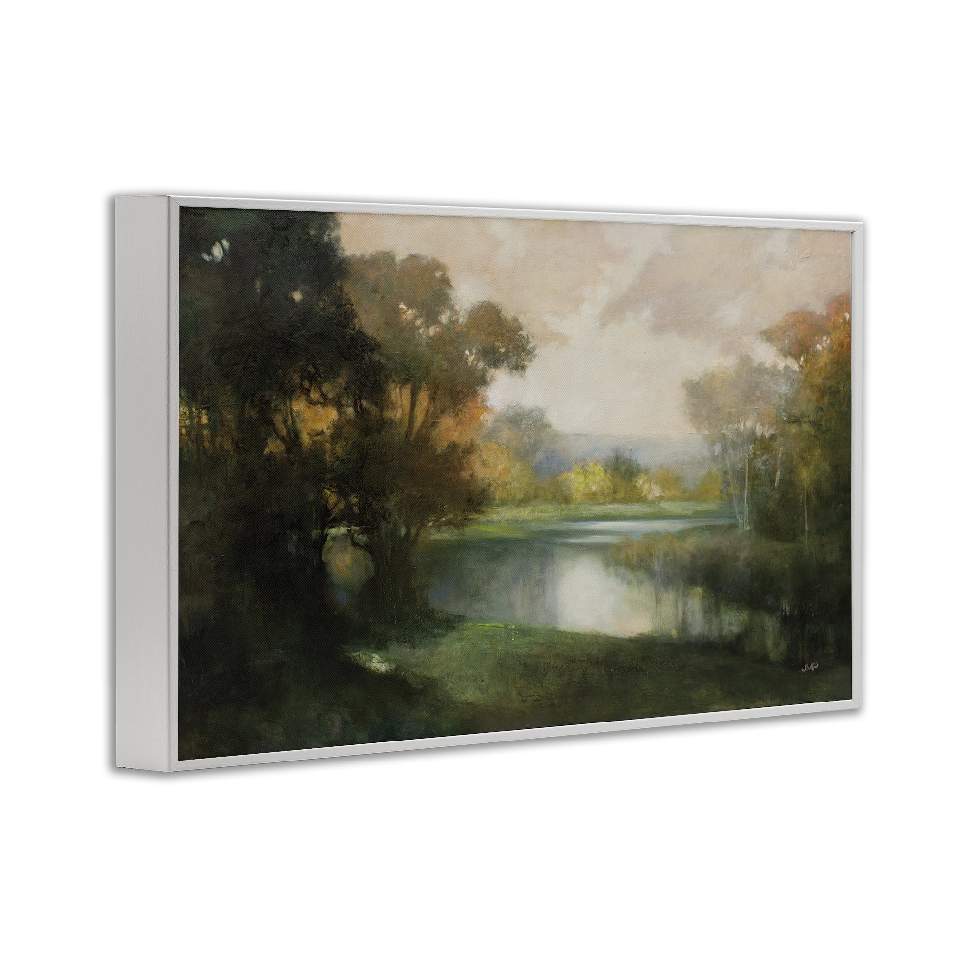 Stupell Industries Lakeside Morning in Autumn Light White Framed Giclee Art, design by Julia Purinton