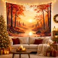 thumbnail image 3 of Sunlit River Valley with Autumn Foliage, Peaceful Rustic for Nature Lovers, Forest Scenery Wall Art, Thanksgiving Gift, Tapestry Wall Hanging for Living Room and Bedroom, 3 of 7