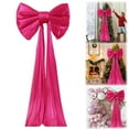 thumbnail image 2 of Christmas Velvet Bows, Ongmies Large Satin Christmas Bow - 50X38Cm with Tails, Pre-Made Tree Topper, Christmas Decorations Outdoor, 2 of 6
