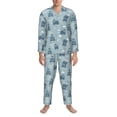 thumbnail image 3 of Sikiie Cute Hippopotamus Mens Pajama Set, Soft Warm Long Sleeve Sleepwear, Cozy Button-Down Pjs for Men-Small, 3 of 7